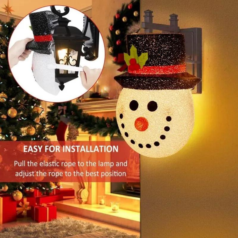 2023 눈사람 베란다 조명 커버 장식 벽 램프 전등갓, 야외 베란다 램프, 펭귄 크리스마스 눈사람 베란다 조명 커버